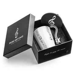 Gadget Master Glasbeni duo set - črna skodelica za električno kitaro + podstavek