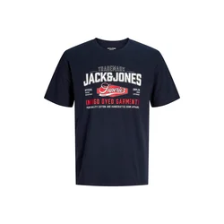 JACK & JONES Majica temno modra/grenada/bela