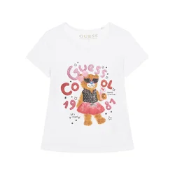 Guess Majica K6RI03 K6YW4 Bela Regular Fit