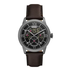 FOSSIL Analogna ura TOWNSMAN temno rjava/siva