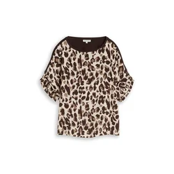 TOM TAILOR Bluza kremna / rjava / svetlo rjava
