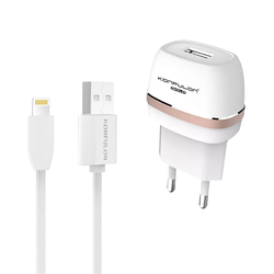KONFULON Kućni punjač C25+S05 2xUSB 5V 1A sa iPhone lightning kablom beli