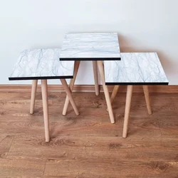 Hanah Home Set klub stočića 3Shp298, 3 komada, Šarena
