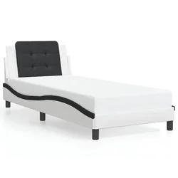 Okvir kreveta s LED-om bez madraca Zadar bijelo-crni 100 x 200 cm