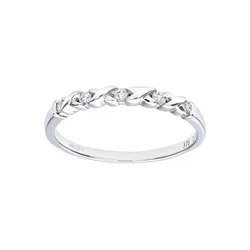 DIAMANT LETERNEL Prstan Eternity-Ring aus 375 Weißgold mit 0.10 Karat Diamant srebrna