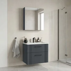 HANAH HOME Kupatilski ormarić sa umivaonikom i ogledalom (2 komada) Bari 65 v2 228
