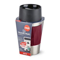 Emsa Travel Mug Compact 0,3 Liter Thermobecher mit Drehverschluss, burgund N2160900