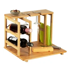 Northix Bambus pladenj za sir z držalom za vino in predalom