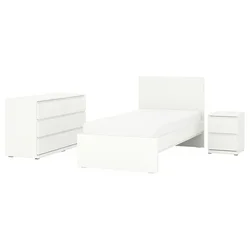 STORKLINTA Pohištvo za spalnico, 3 kosi, bela, 90x200 cm