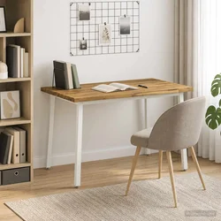 vidaXL 110 x 55 x 75 cm Masiven les akacije Bela Pravokotna