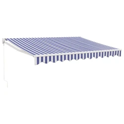 MAISON CHIC Zložljiva tenda - Senčniki modra in bela 3x2,5 m blago in aluminij, (22038781)