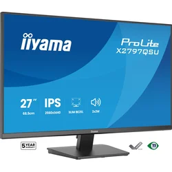 iiyama ProLite X2797QSU-B1 computer monitor 68.6 cm (27) 2560 x 1440 pixels Quad HD LED Black