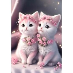 Norimpex - Puzzle Diamantova slika: Roza mačkoni 30x40cm - 1 - 39 kosov