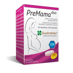 Alkaloid PreMama Duo Active Vitamini za žene, 30 kapsula + 30 tableta