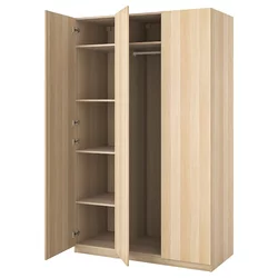 PAX / FORSAND Kombinacija garderobera, belo b. im. hrastovine/belo b. im. hrastovine, 150x60x236 cm