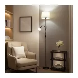 Brilagi - Podna lampa CERIA 1xE27/100W/230V + 1xE14/25W crna/bež
