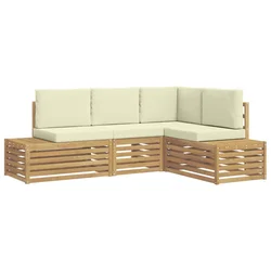 Set vanjskih sofa Bijela 213,5 x 154,5 x 73 cm Poliester