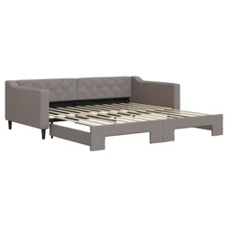 Vidaxl Izvlečna dnevna postelja taupe 100x200 cm blago