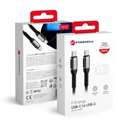 FORCELL F-ENERGY C263 Kabel tipa C na tip C QC4.0 PD 5A 240W Cafule 2m crni