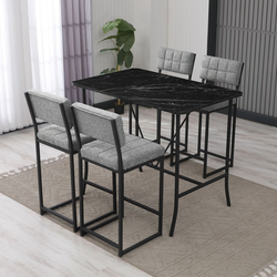 Hanah Home Set barskih stolova i stolica, 110 x 70 x 92 cm, 5 delova, Siva
