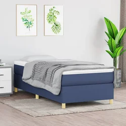 Okvir za krevet s oprugom plava 90x200cm od tkanine
