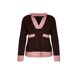 Trendyol Brown Color Block Knitwear Sweater