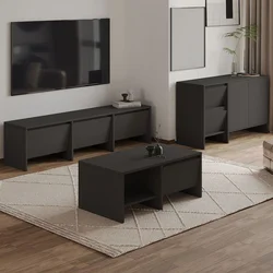 Laris - Anthracite Anthracite Living Room Furniture Set