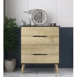 HANAH HOME Komoda Flora Anthracite Sapphire Oak
