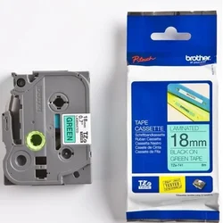 Brother TZe-741 crna na zeleno 18mm