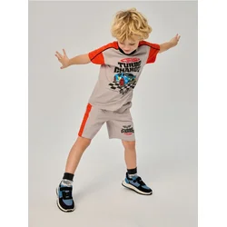 Sinsay - Komplet majice kratkih rukava i kratkih pantalona Hot Wheels - svetlo siva