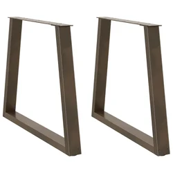 Noge za blagovaonski stol V-oblik 2 kom Prirodni čelik 80 x (72-73,3) cm Čelik