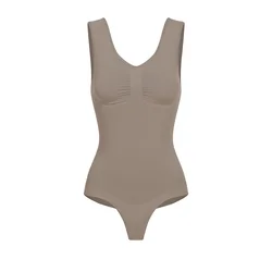 cfab Oblikovanje postave Tank Bodysuit Sculpting Shapewear mit String temno siva