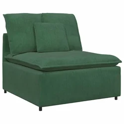 Vidaxl Modularni kavč z blazinami temno zelen 100 cm