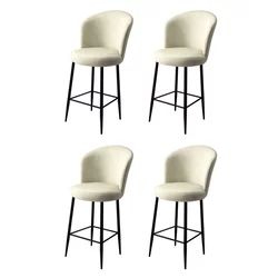 HANAH HOME Set 4 barske stolice Alte Cream Black