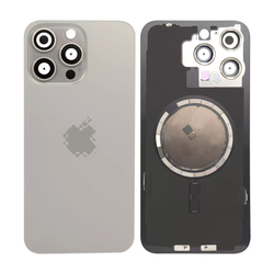 Apple iPhone 15 Pro Max - Zadnje steklo ohišja z majhnimi deli (Natural Titanium)