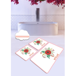 Lessentiel Maison Kupatilski otirač With Love, 3 komada, Beli