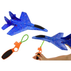 LEAN TOYS Styroporistični bojni avion s fračo, modra