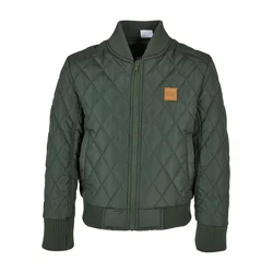 Boys Diamond Quilt Nylon Jacket Olive