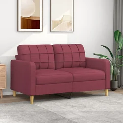 Vidaxl vidaXL Dvosed vinsko rdeč 140 cm oblazinjen z blagom