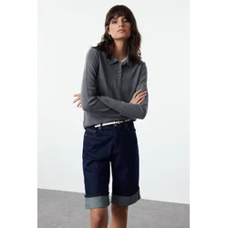 Trendyol Anthracite Wool Polo Neck Knitted Sweater