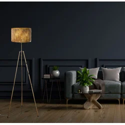 Opviq Podna lampa Wheel, 160cm, Zlatne boje