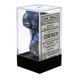 Kockice Chessex - Polyhedral - Gemini - Blue-Steel White (7)