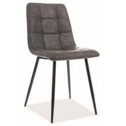 eoshop Oblazinjen jedilni stol POGLEJ eko usnje siva/črna