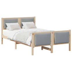 Vidaxl Konstrukcija postelje Svetlo siva 120 x 190 cm blago