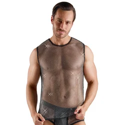 Svenjoyment Sparkly Gems Sleeveless Net Shirt 2162040 Black S