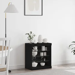 LED komoda Crni hrast 60,5 x 37 x 67 cm Konstruirano drvo