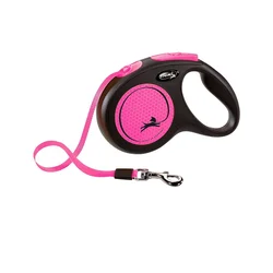 FLEXI Povodac za pse New Neon Tape M, 5m, Do 25 kg, Roze