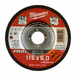 MILWAUKEE Brusna ploča za metal PRO+ 115 x 6 x 22.2 mm