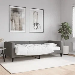 Greatstore Dnevna postelja z vzmetnico temno siva 90x200 cm blago