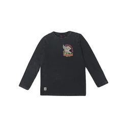 KOROSHI Majica  rumena / siva / češnjevo rdeča / črn denim